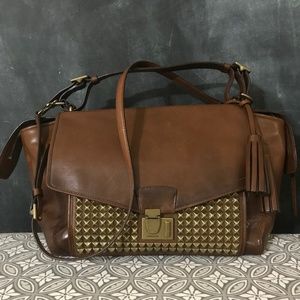 COACH Legacy Archival Lock Studded Leather Satchel